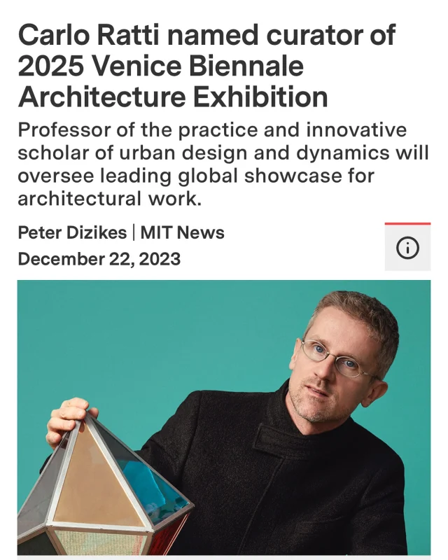 Congratulations to Carlo! Head to the link in our bio for the full article, which made front-page MIT news.  #venicebiennale2025 #venicearchitecturebiennale #senseablecitylab #venicebiennale #news #mitnews